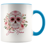 Personalized Customized Sugar Skull Vintage Flower Art Accent Mug