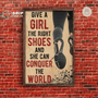 Runner Running Girl Poster, Give A Girl The Right Shoes And She Can Conquer The World Poster