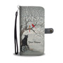 Personalized Customized Love Black Cat Winter Quote Wallet Phone Case