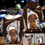 Love Dachshund Dog Brown Layout Full Printed Gift 3D Hoodie