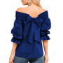 Loose Off Shoulder Bowknot Top