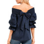 Loose Off Shoulder Bowknot Top