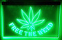Free the Weed Stoner LED Sign Head Smoke Shop Light