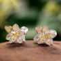 Tiny Water Lily Stud Earrings