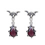 Bat Earrings With Dangling Gemstones