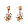 Orange Crystal Flower Earrings