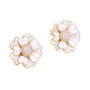 White Enamel Flower Earrings