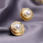 Pearls in Shells Stud Earrings