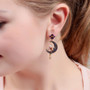 Little Owls Swinging on the Moon Dangle Earrings