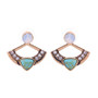 Geometric Stone Front and Back Earrings