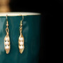 Natural Stone Pea Pods Dangle Earrings