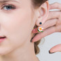 Tropical Flower Ear Jacket Earrings