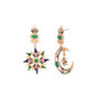 Mismatched Moon and Sun Dangle Earrings