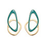Enamel Geometric Drop Earrings