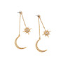 Long Earrings With Dangly Moon and Stars