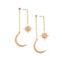 Long Earrings With Dangly Moon and Stars