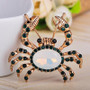 Rhinestone Crab Brooch