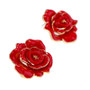 Red Rose Enamel Stud Earrings