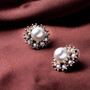 Elegant Pearl Button Earrings