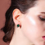 Geometric Emerald Stud Earrings