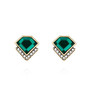 Geometric Emerald Stud Earrings