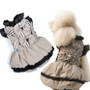 2016 Female Pet Dog Clothes Fashion Winter Princess Dog Dresses Padded Puffy Warm Girl Dog Coat Plaid Dog Jacket for Small Dogs