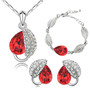 Leaf Crystal Necklace, Bracelet & Earrings Fashion Jewelry Set