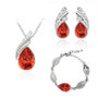 Austrian Crystal Flame Leaf Necklace, Bracelet & Earrings Fashion Jewelry Set