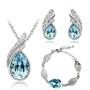 Austrian Crystal Flame Leaf Necklace, Bracelet & Earrings Fashion Jewelry Set