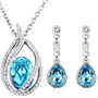 Austrian Crystal Teardrop and Flame Necklace & Earrings Fashion Jewelry Set