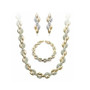 Wheat Rhinestone Necklace, Bracelet & Earrings Fashion Jewelry Set