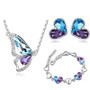 Austrian Crystal Butterfly Necklace, Bracelet & Earrings Fashion Jewelry Set