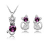 Austrian Crystal Cat Necklace & Earrings Fashion Jewelry Set