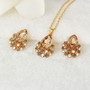 Rose Gold Crystal Necklace & Earrings Fashion Wedding Jewelry Set
