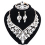 Crystal and Rhinestone Necklace, Bracelet, Earrings & Ring Wedding Statement Jewelry Set