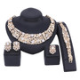 Bohemia Crystal and Rhinestone Necklace, Bracelet, Earrings & Ring Wedding Jewelry Set