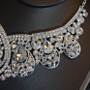 Big Rhinestone and Silver-Plated Crystal Tiara, Necklace & Earrings Wedding Jewelry Set