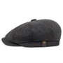 Woolen Herringbone Tweed Newsboy Cap