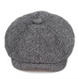 Woolen Herringbone Tweed Newsboy Cap