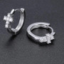 925 Sterling Silver Hoop Earrings with Cubic Zirconia Cross
