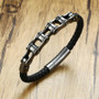 Genuine Leather Biker Chain Bracelet