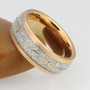 Gold Tungsten Carbide in Meteorite Inlay with Golden Arrow Wedding Band