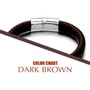 Black/Brown Braided Leather Stainless Steel Punk Skull Bracelet