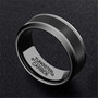 Men 8mm Black Tungsten Matte Finish Center Carbide Ring Wedding Engagement Band Comfort Fit