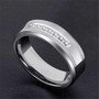 Men's Silver 6mm Tungsten Carbide Ring Cubic Zirconia Wedding Jewelry Engagement Promise Band for Him Matte Finish Comfort Fit