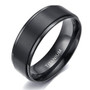 6mm/8mm Titanium Wedding Rings Black Band in Comfort Fit Matte Finish for Men Women