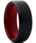 Men's Stainless Steel Black and Red Wedding Band Engagement Ring Comfort fit 8mm Sizes 8 to 13