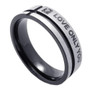 Men Stainless Steel LOVE ONLY YOU Promise Ring Wedding Bands, Black