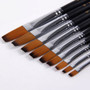 Flat Nylon Paint Brushes - Set of 9