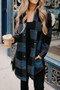 Ladies Trench Coat Fashion Long Street Plaid Shirt Jacket Casual Long-Sleeved Slim Loose Windbreaker Jacket Women